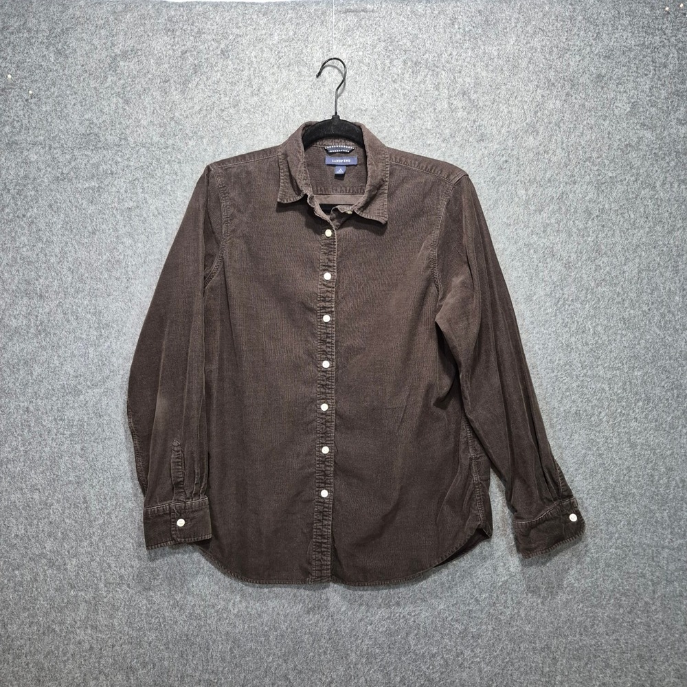 Land's End Pinwale Corduroy Shirt M 10/12 100% Cotton Chic Contemporary Granola